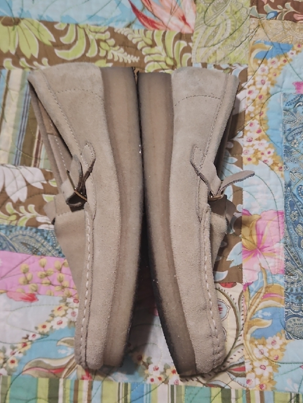 Clarks Originals Beige Suede Mary Jane Loafers - Picture 5 of 6